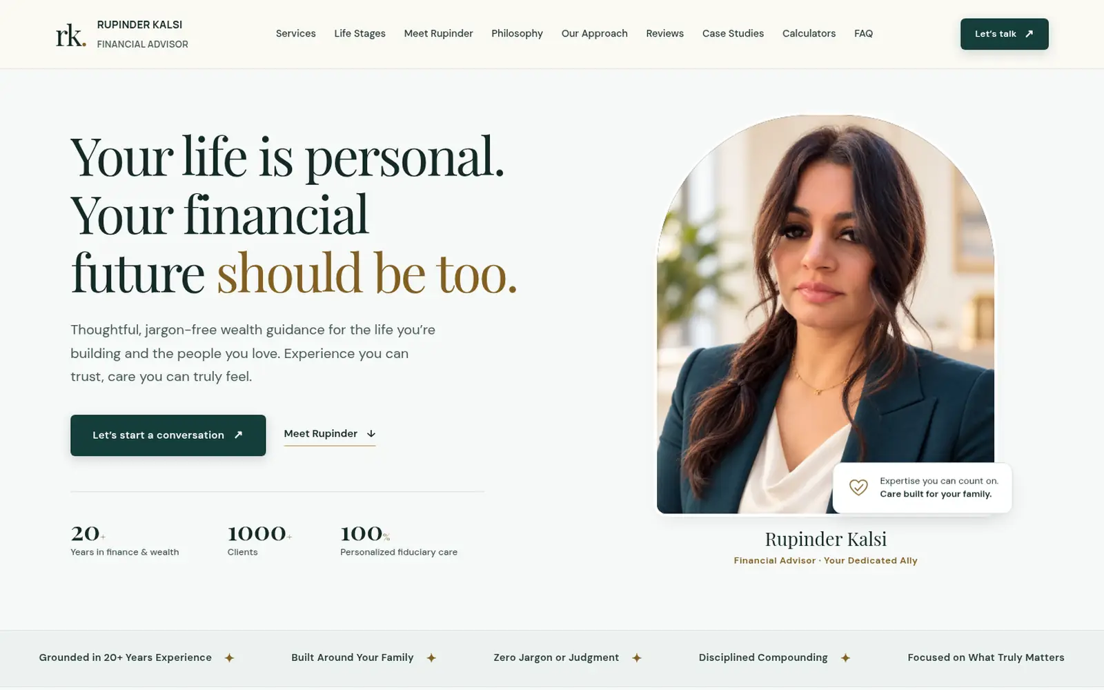 Rupinder Kalsi, Finance · Financial Advisor